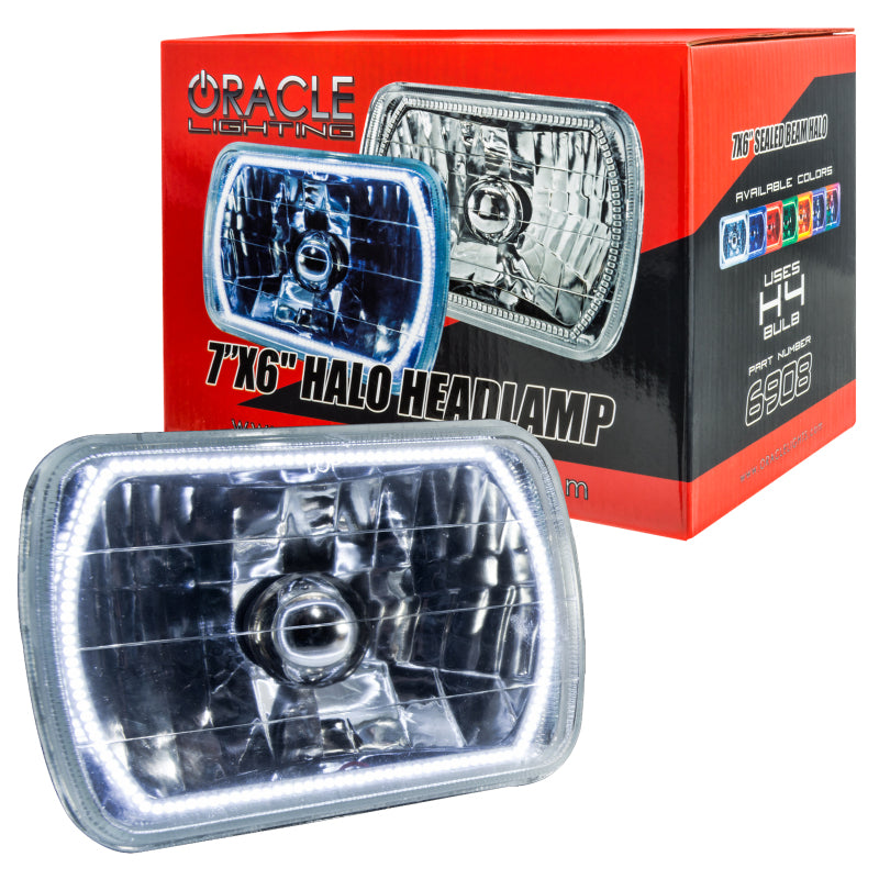ORACLE Lighting 6908-001 Oracle Pre-Installed Lights 7x6 IN. Sealed Beam - White Halo SEE WARRANTY