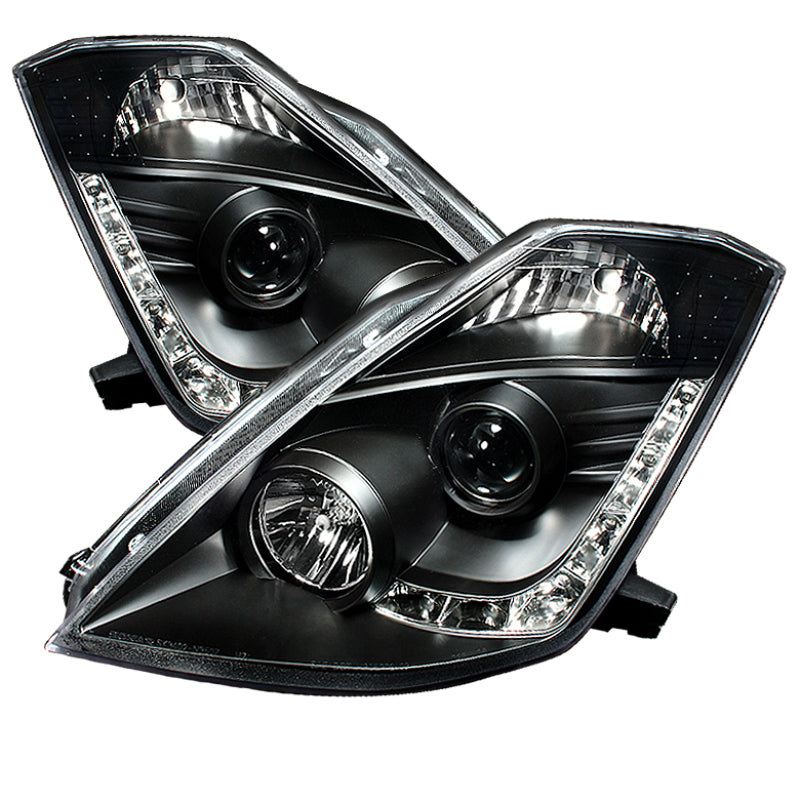 SPYDER 5032225 Spyder Nissan 350Z 03-05 Projector Headlights Xenon DRL Blk High H1 Lw D2R PRO-YD-N350Z02-HID-DRL-BK