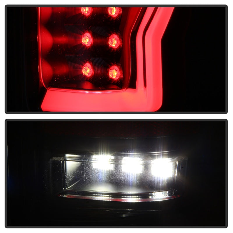 SPYDER 5084170 Spyder 04-08 Ford F-150 Projector Tail Lights - Light Bar DRL LED - Black ALT-YD-FF15004V2-LBLED-BK