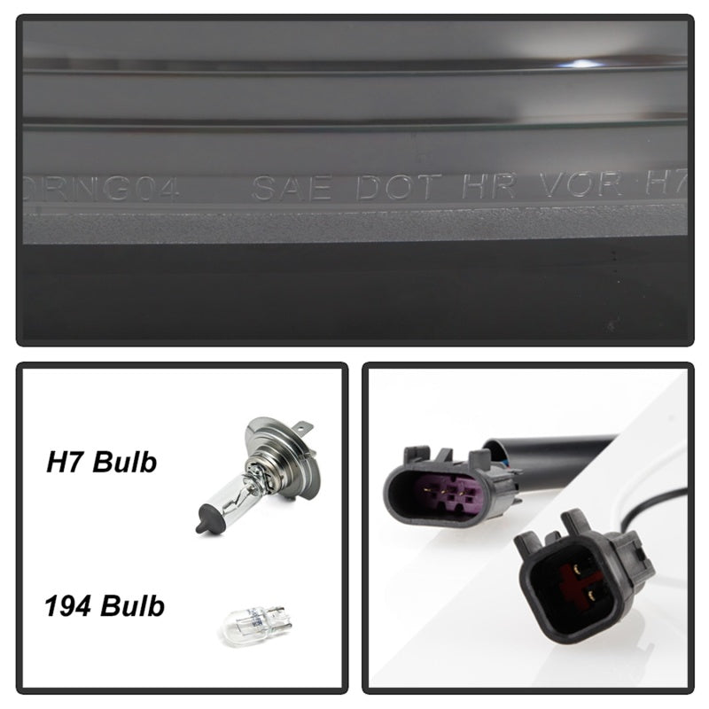 SPYDER 5086600 Spyder 04-06 Dodge Durango Projector Headlights - Black PRO-YD-DDU04-LB-BK