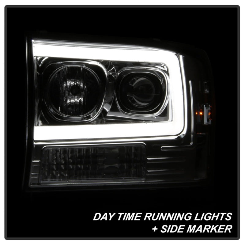 SPYDER 5084675 Spyder 99-04 Ford F-250 Super Duty Light Bar Projector Headlights - Chrome (PRO-YD-FF25099V2-LB-C)