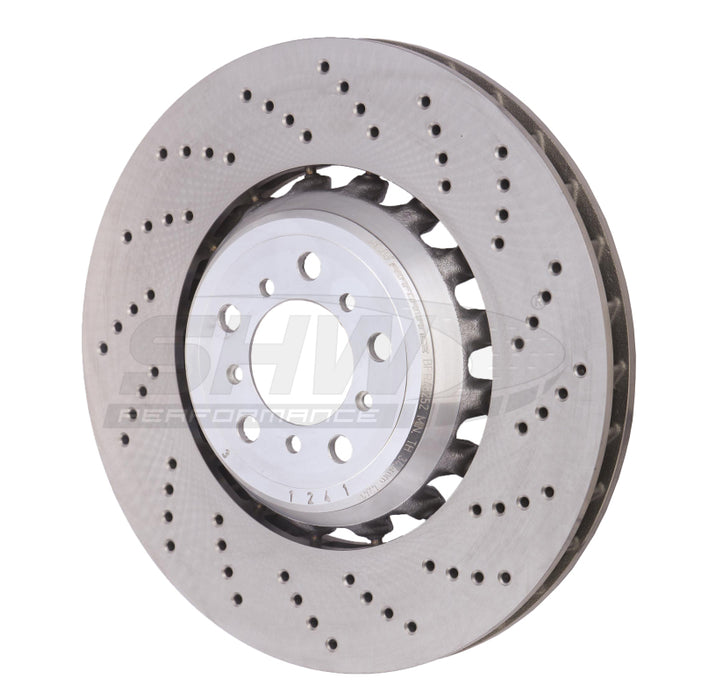 SHW Performance BFR48252 SHW 2021 BMW M2 Comp 3.0L w/o Ceramic Brake Right Front Cross-Drilled LW Brake Rotor (34118072018)