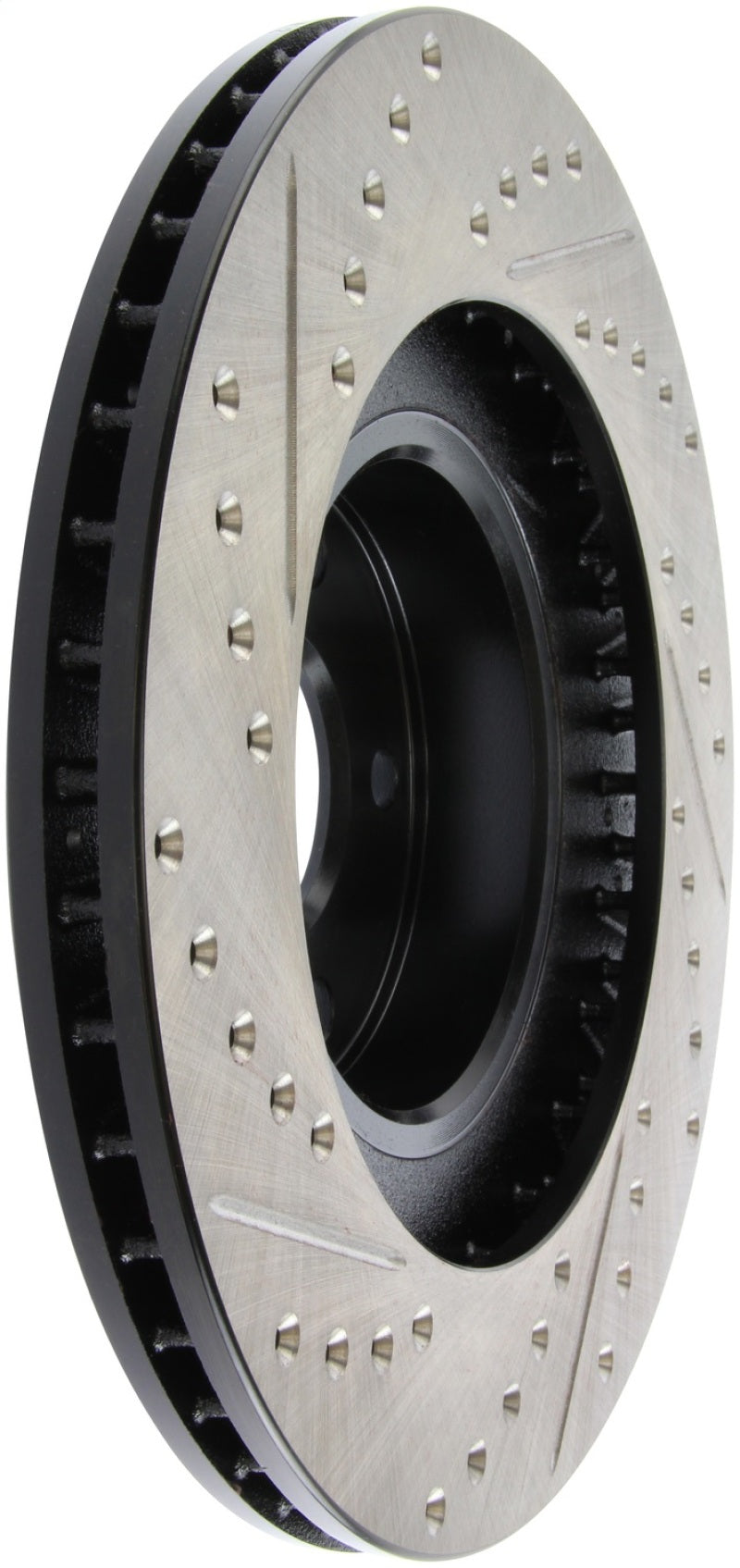 Stoptech 127.47018L StopTech 02-10 Subaru WRX Slotted & Drilled Left Front Rotor (exc. STi)