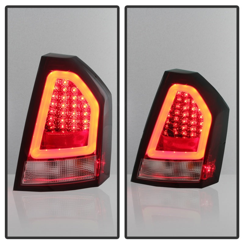 SPYDER 5083395 Spyder Chrysler 300C 08-10 V2 Light Bar LED Tail Lights - Red Clear ALT-YD-C308V2-LED-RC