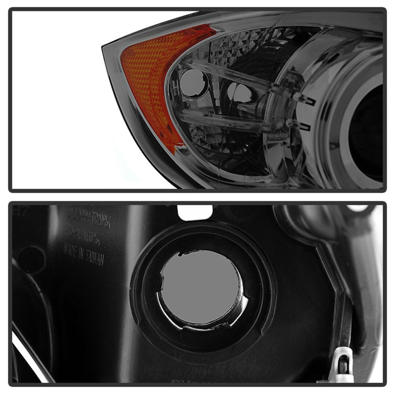 SPYDER 5009029 Spyder BMW E90 3-Series 06-08 (4 dr) Proj LED Halo Amber Reflctr Rplc Bulb Smke PRO-YD-BMWE9005-AM-S