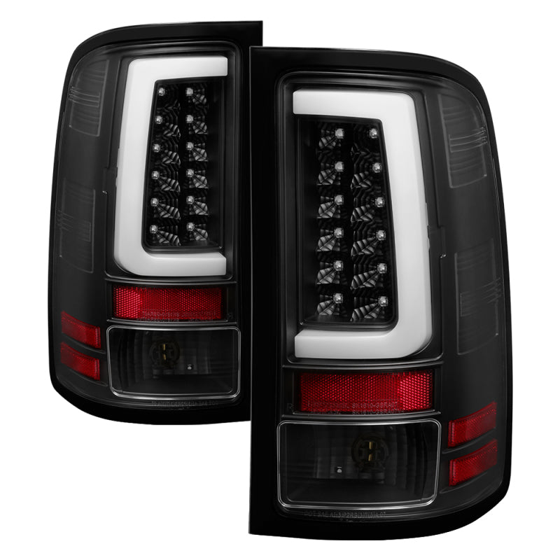 SPYDER 5084743 Spyder 07-13 GMC Sierra 1500 V2 Light Bar LED Tail Lights - Black (ALT-YD-GS07V2-LBLED-BK)