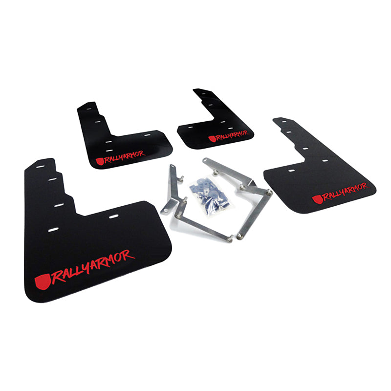 Rally Armor MF47-UR-BLK/RD-X 17-21 Honda Civic Type R Black Mud Flap Red Altered Font Logo