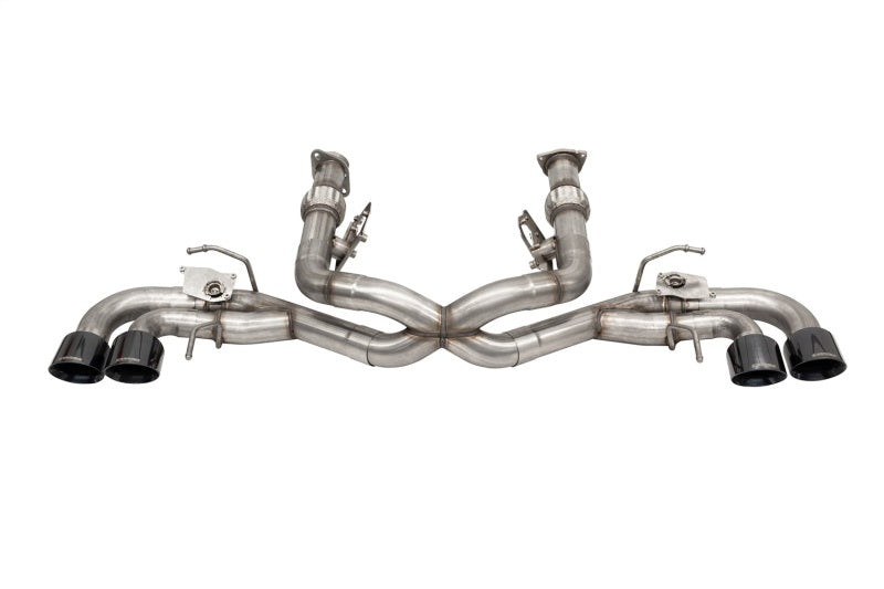 CORSA Performance 21105BLK Corsa 2020-2024 Corvette C8 3in Valved Cat-Back 4.5in Blk Quad Tips - Fits Factory NPP Exhaust