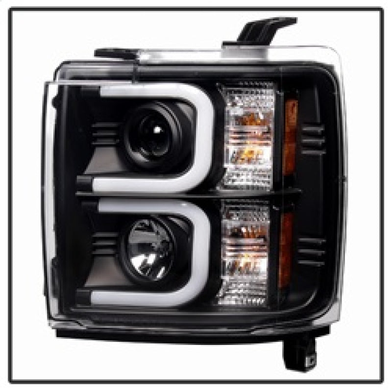 SPYDER 5081032 Spyder Chevy Silverado 2014-16 2500 HD Projector Headlights Light Bar DRL Blk PRO-YD-CSHD14-LBDRL-BK