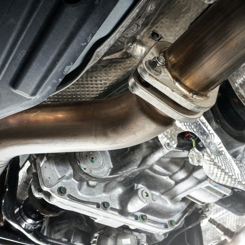 Stainless Works JEEP1862CB-S 2018 Jeep TrackHawk 6.2L 3in Catback System X-Pipe Turbo S-Tube Muffler Stock Exit