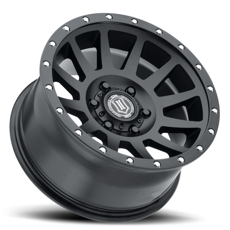 ICON 2017858347SB Compression 17x8.5 6x5.5 0mm Offset 4.75in BS 106.1mm Bore Satin Black Wheel