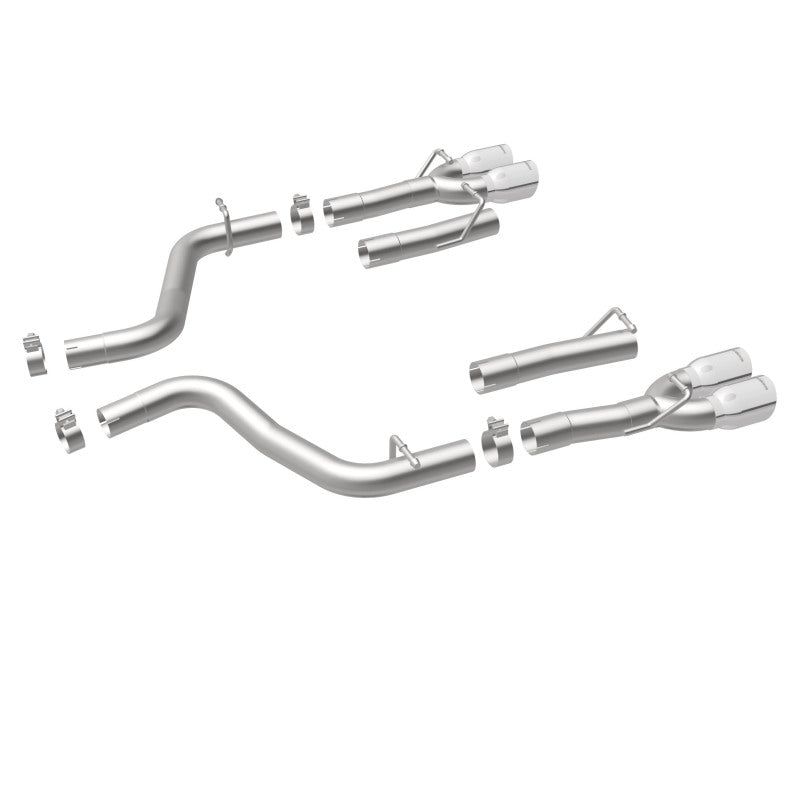 MagnaFlow Axle-Back, SS, 2.5in, Quad Split Rear 3.5in Tip 2015 Dodge Challenger 3.6L V6