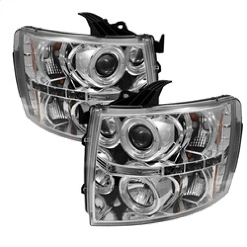 SPYDER 5009500 Spyder Chevy Silverado 1500 07-13 Projector Headlights LED Halo LED Chrm PRO-YD-CS07-HL-C