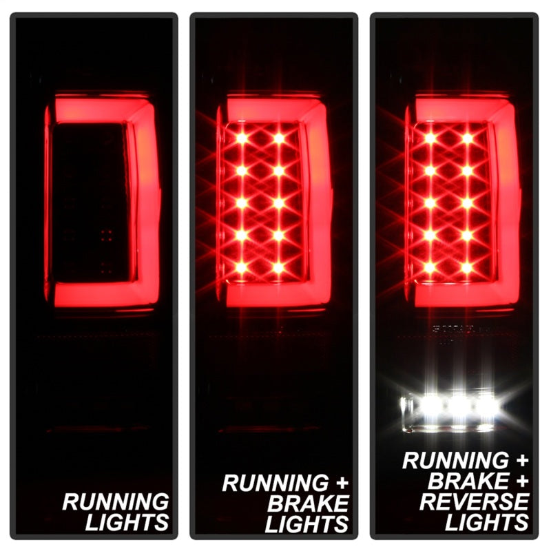 SPYDER 5084170 Spyder 04-08 Ford F-150 Projector Tail Lights - Light Bar DRL LED - Black ALT-YD-FF15004V2-LBLED-BK