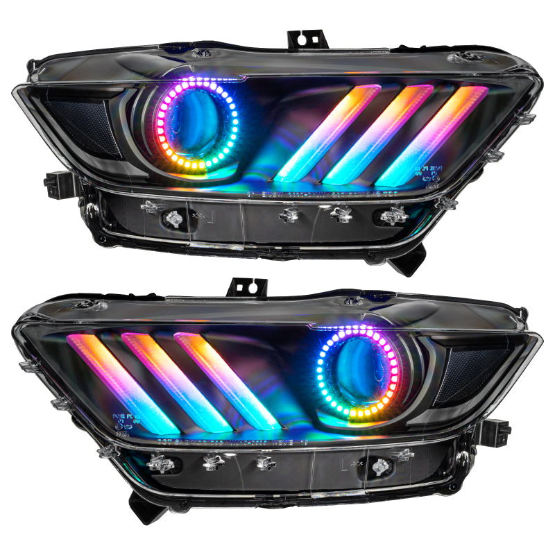 ORACLE Lighting 8199-332 Oracle 15-17 Ford Mustang Dynamic RGB+A Pre-Assembled Headlights - Black Edition - SEE WARRANTY