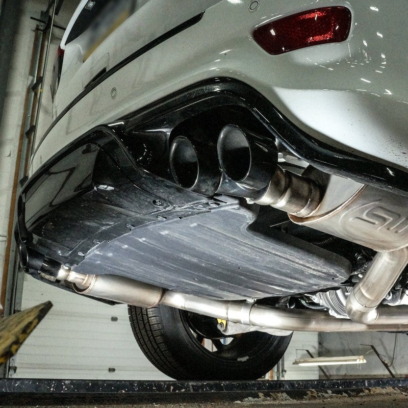 Stainless Works JEEP1862CB-S 2018 Jeep TrackHawk 6.2L 3in Catback System X-Pipe Turbo S-Tube Muffler Stock Exit