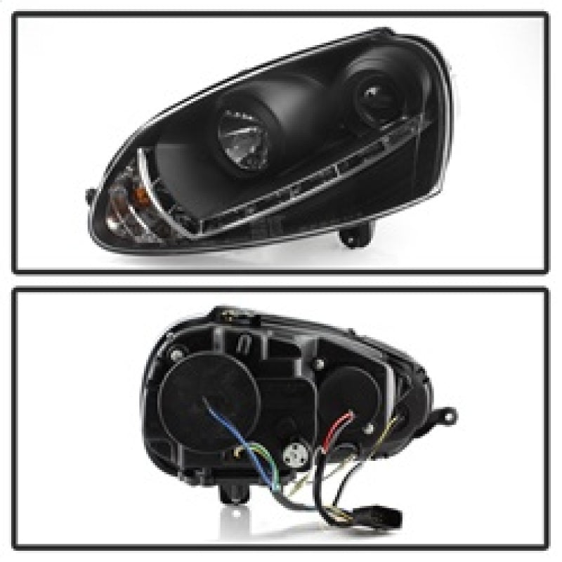 Spyder Volkswagen GTI 06-09/Jetta 06-09 Xenon/HID Model Only - DRL Black PRO-YD-VG06-HID-DRL-BK