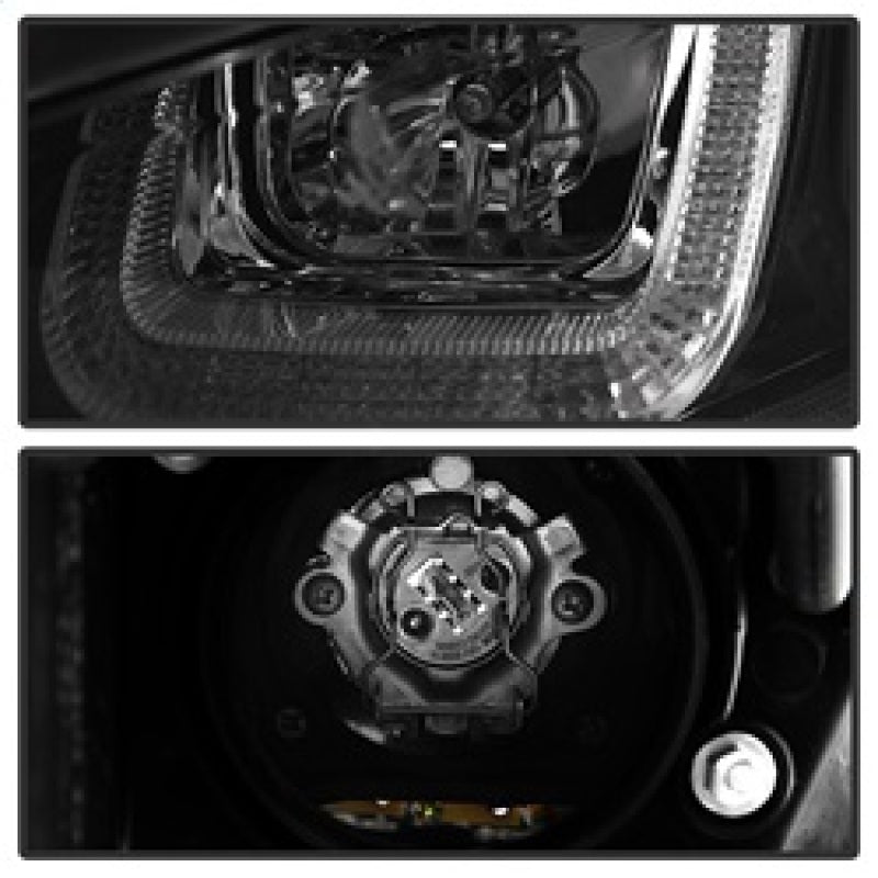 SPYDER 5080592 Spyder Volkswagen Golf VII 14-16 Projector Headlights DRL LED Red Stripe Blk PRO-YD-VG15-RED-DRL-BK