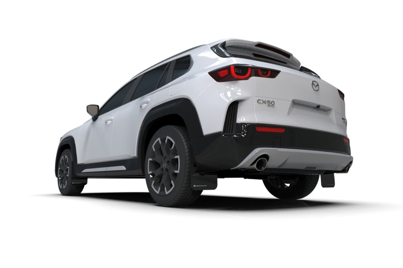 Rally Armor MF107-UR-BLK-RD - 2024 Mazda CX-50 Black UR Mud Flap W/Red Logo (Will Not Fit CX-5)