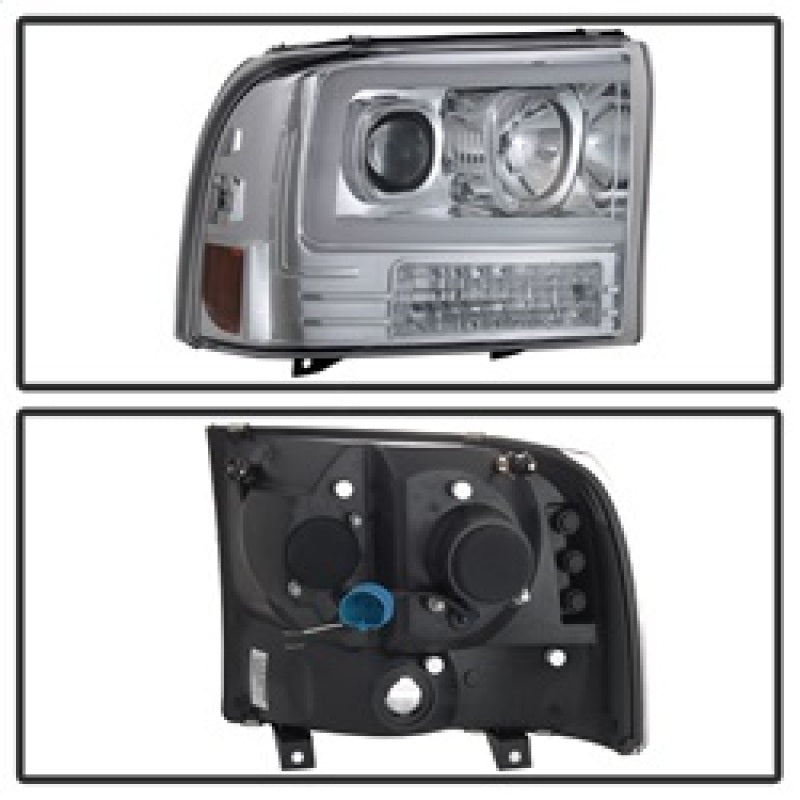 SPYDER 5084675 Spyder 99-04 Ford F-250 Super Duty Light Bar Projector Headlights - Chrome (PRO-YD-FF25099V2-LB-C)