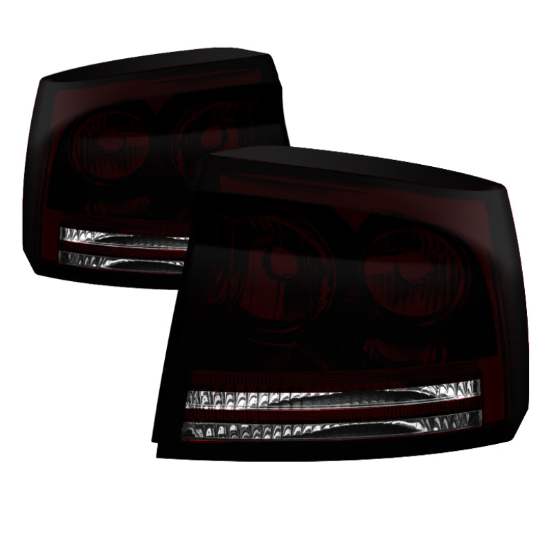 SPYDER 9033131 Xtune Dodge Charger 05-08 OEM Style Tail Lights Dark Red ALT-JH-DC05-OE-RSM