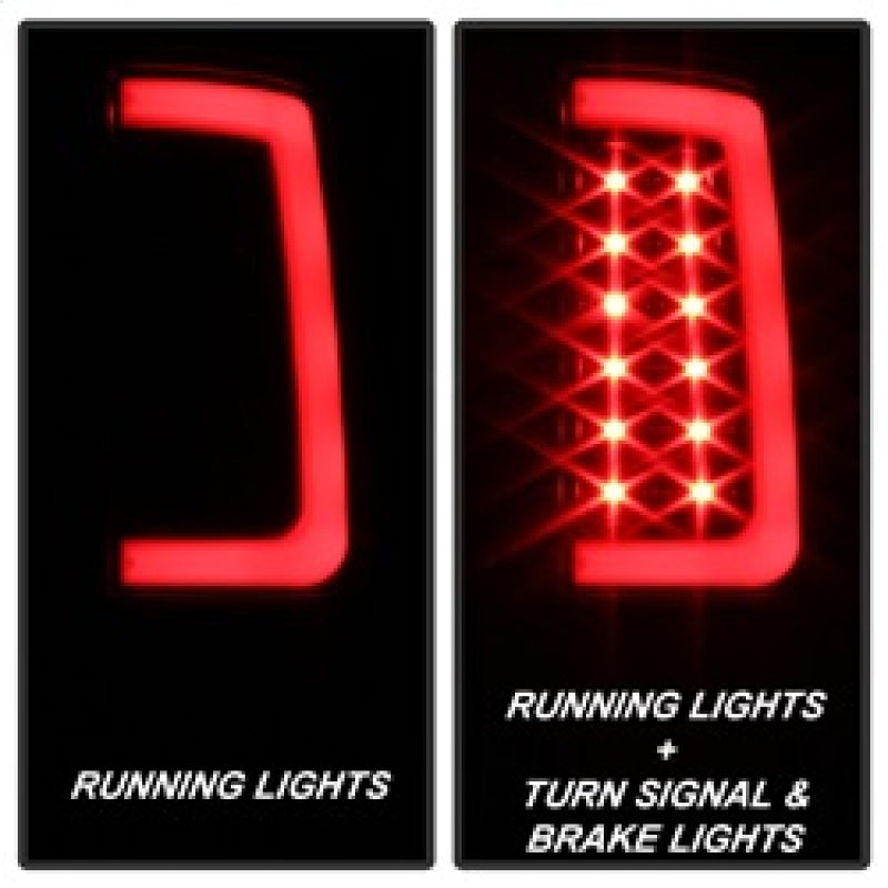SPYDER 5084743 Spyder 07-13 GMC Sierra 1500 V2 Light Bar LED Tail Lights - Black (ALT-YD-GS07V2-LBLED-BK)