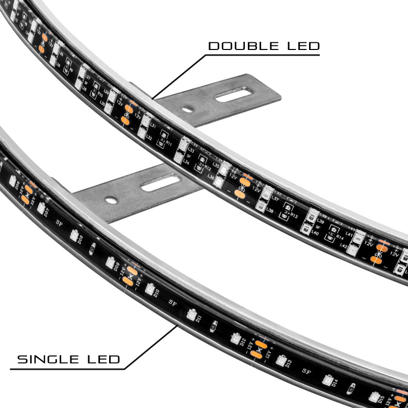 ORACLE Lighting 4228-003 Oracle LED Illuminated Wheel Rings - Double LED - Red SEE WARRANTY