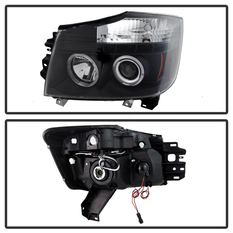 SPYDER 5011572 Spyder Nissan Titan 04-14/Armada 04-07 Projector Headlights LED Halo LED Blk PRO-YD-NTI04-HL-BK