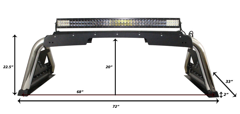 Go Rhino 911600PS 14-19 Chevy 1500 LD (Classic) Sport Bar 2.0 Complete Kit w/Sport Bar+Retractable Light Mnt