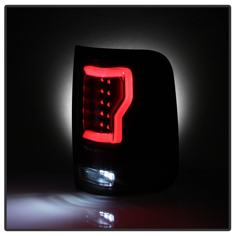 SPYDER 5084170 Spyder 04-08 Ford F-150 Projector Tail Lights - Light Bar DRL LED - Black ALT-YD-FF15004V2-LBLED-BK