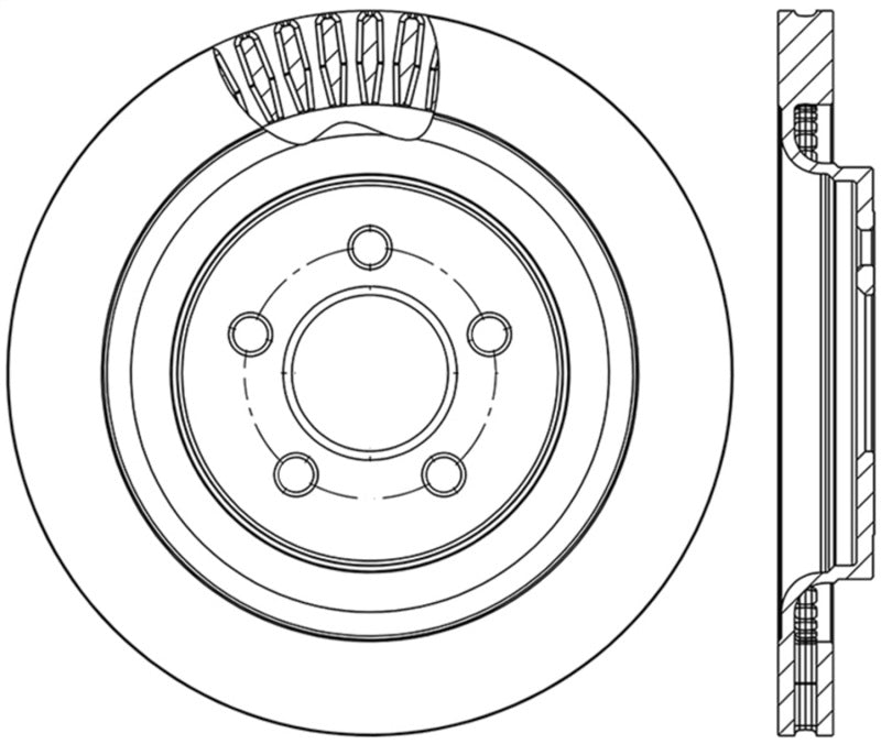Stoptech 126.61109SR StopTech 2015 Ford Mustang GT w/ Brembo Brakes Right Rear Slotted Brake Rotor