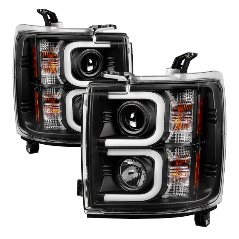SPYDER 5081032 Spyder Chevy Silverado 2014-16 2500 HD Projector Headlights Light Bar DRL Blk PRO-YD-CSHD14-LBDRL-BK