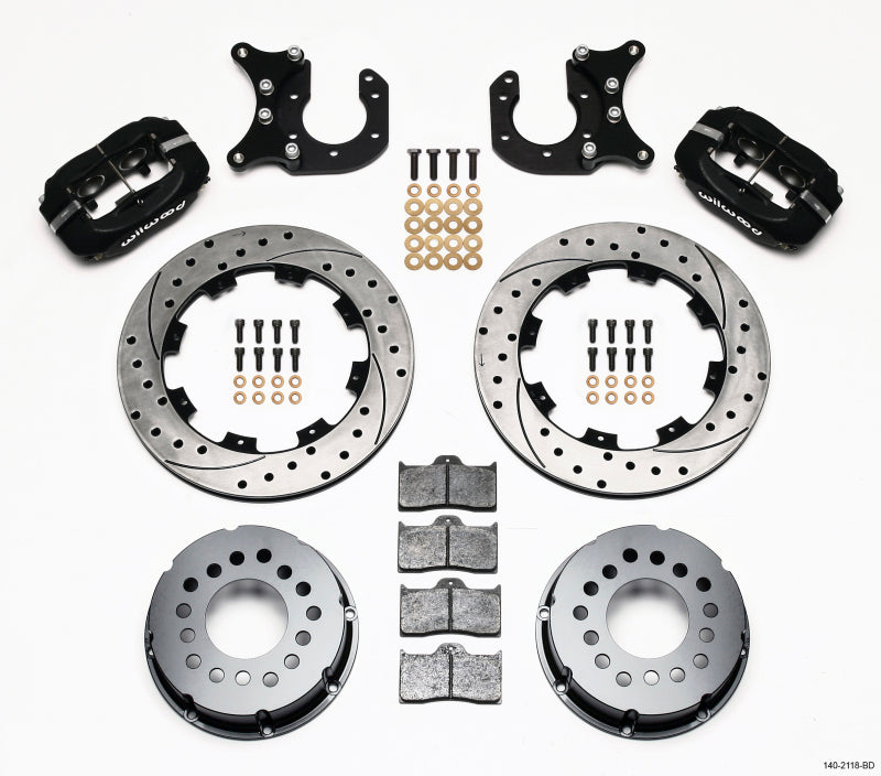 Wilwood 140-2118-BD Forged Dynalite P/S Rear Kit Drilled Rotor New Big Ford 2.50in Offset