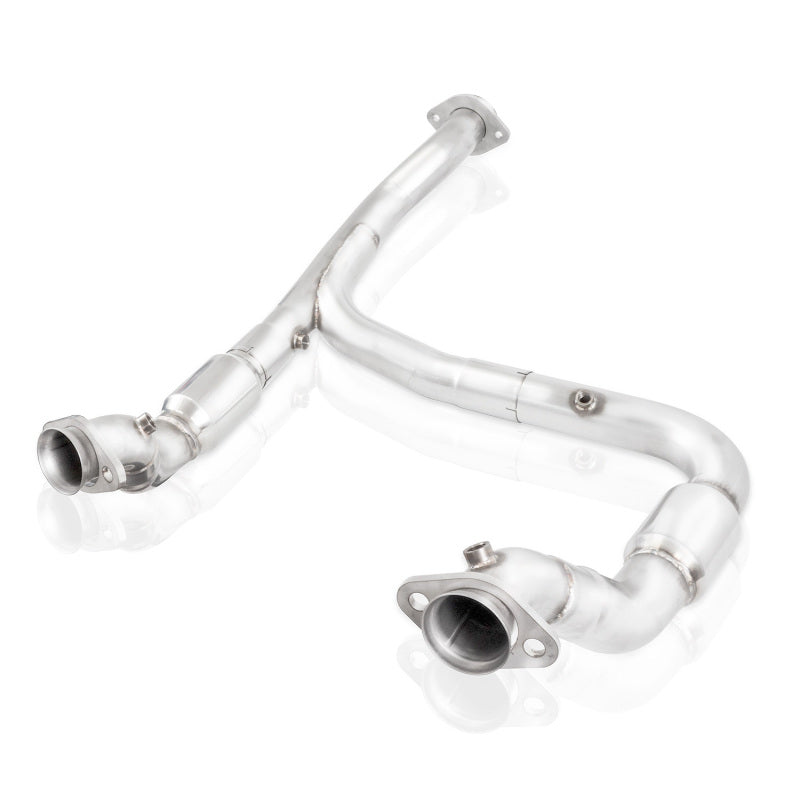 Stainless Works FT16ECODPCAT 15-18 F-150 3.5L Downpipe 3in High-Flow Cats Y-Pipe Factory Connection