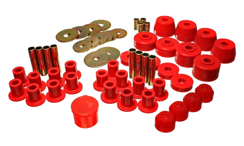 Energy Suspension 5.18102R 72-85 Dodge/Plymouth 1/2 & 3/4 Ton S/C Pickup Red Hyper-Flex Master Bushing Set
