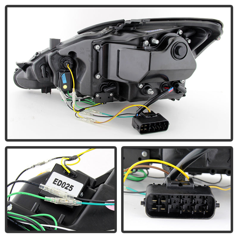 SPYDER 5080059 Spyder Lexus IS 250/350 2006-2010 Projector Headlights DRL Black PRO-YD-LIS06-DRL-BK