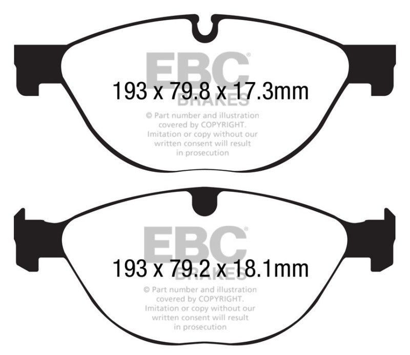 EBC DP42191R 13+ Jaguar F-Type (Cast Iron Only) 3.0 Supercharged (380) Perf Pkg Yellowstuff Front Brake Pads