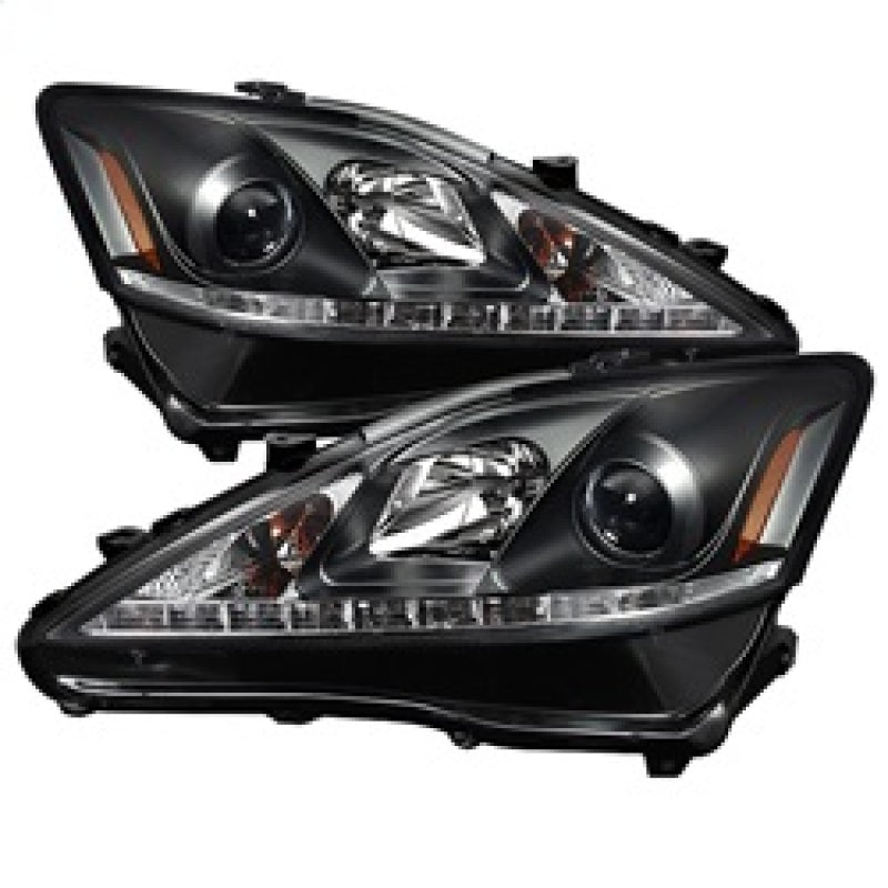 SPYDER 5080059 Spyder Lexus IS 250/350 2006-2010 Projector Headlights DRL Black PRO-YD-LIS06-DRL-BK
