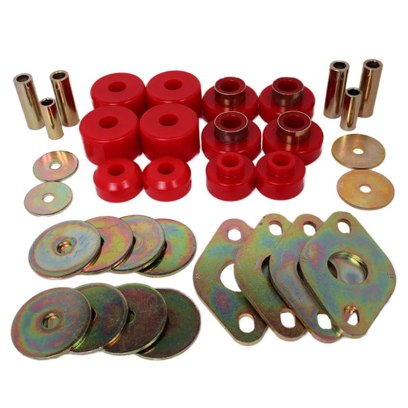 Energy Suspension 8.4109R Body Mount Set-Reg Access & Dbl Cab - Red