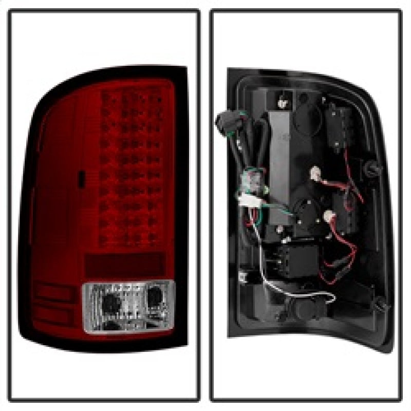 SPYDER 5014955 Spyder GMC Sierra 07-13 (Not 3500 Dually 4 Rear Wheels)LED Tail Lights Red Clear ALT-YD-GS07-LED-RC